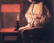 乔治 德 拉 图尔 : Woman Catching Fleas